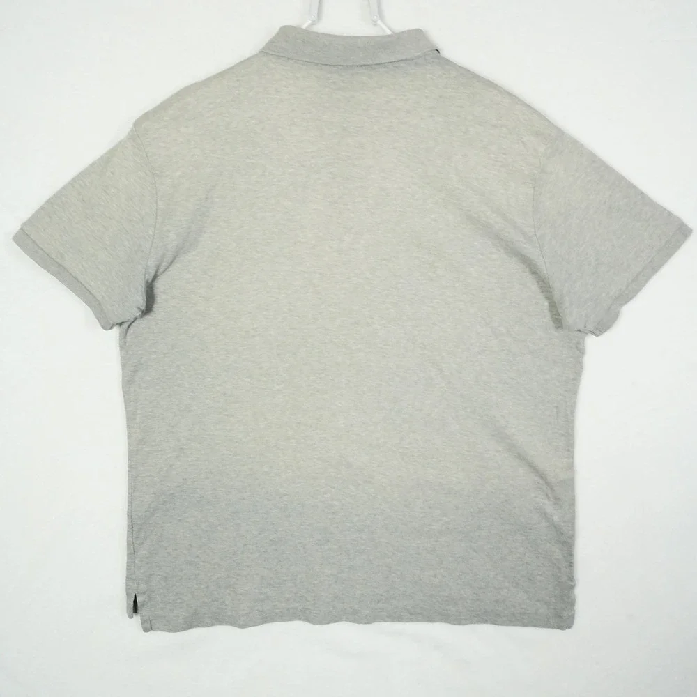 Polo Ralph Lauren Mens XL Custom Slim Fit Gray Heather‎ Polo Shirt Black Pony